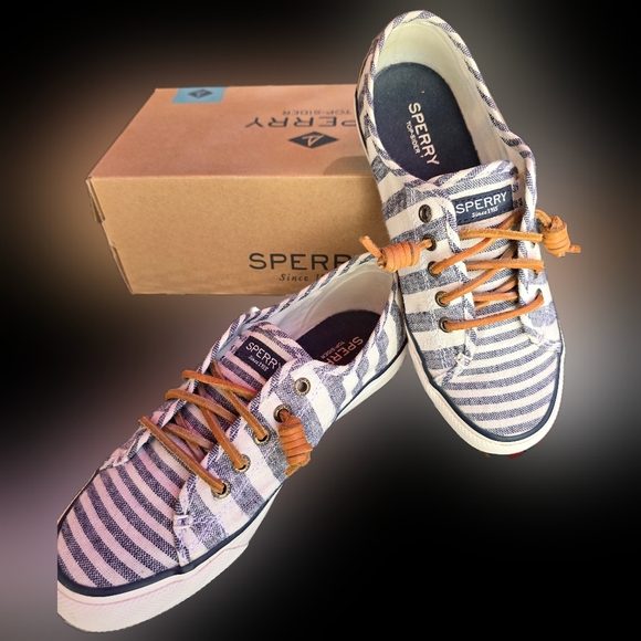 Sperry Striped Canvas Sneakers - Picture 1 of 9